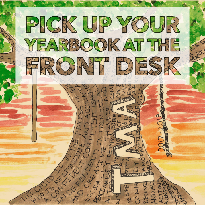 Pick up your yearbook at the front desk 